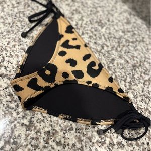 Triangl Swimwear Neoprene Leopard Bikini Bottoms Size Small